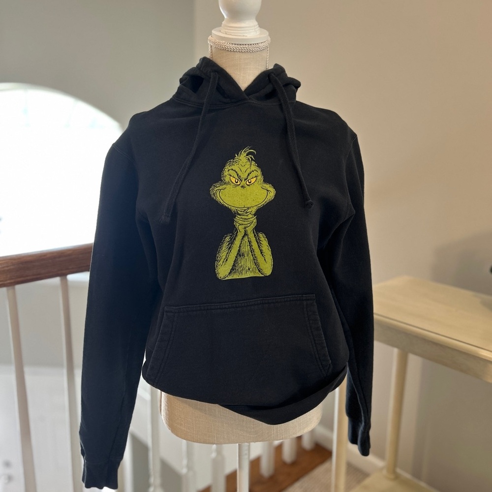 Black Hoodie with Grinch Graphic